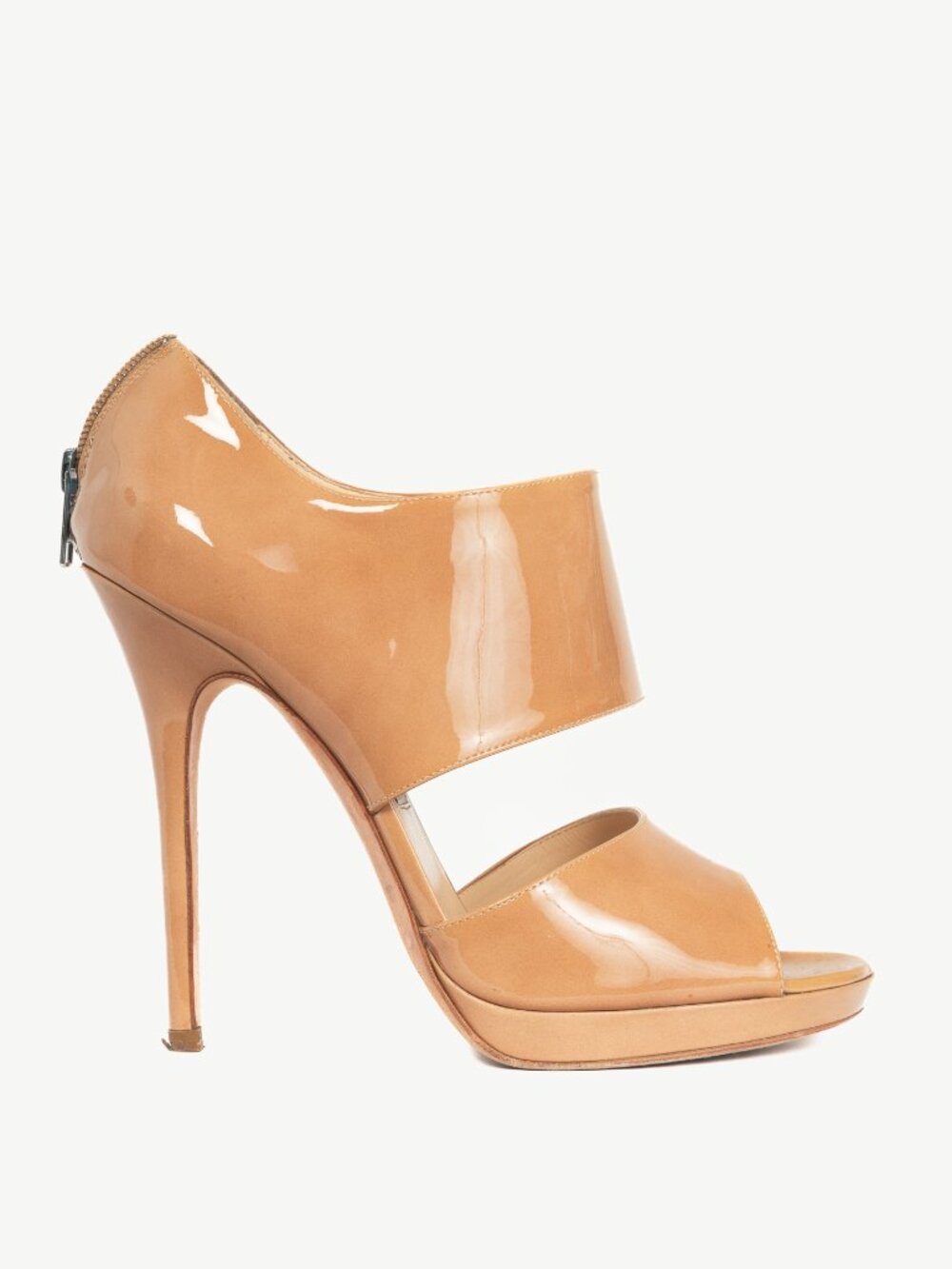 Jimmy Choo Lagoon "Nude" Patent-Leather Sandals